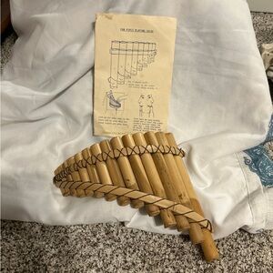 Pan flute 15 pan pipes with plating guide wooden shelf